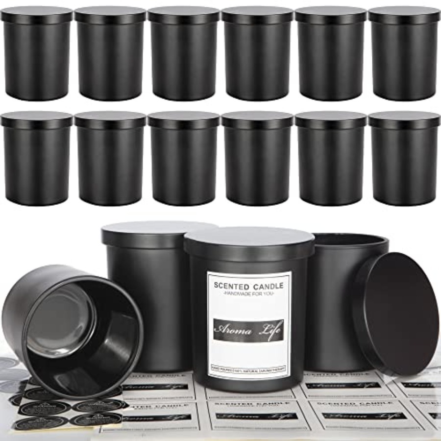 Ceramic Candle Vessel - 10oz 16 Pack Thick Candle Jars