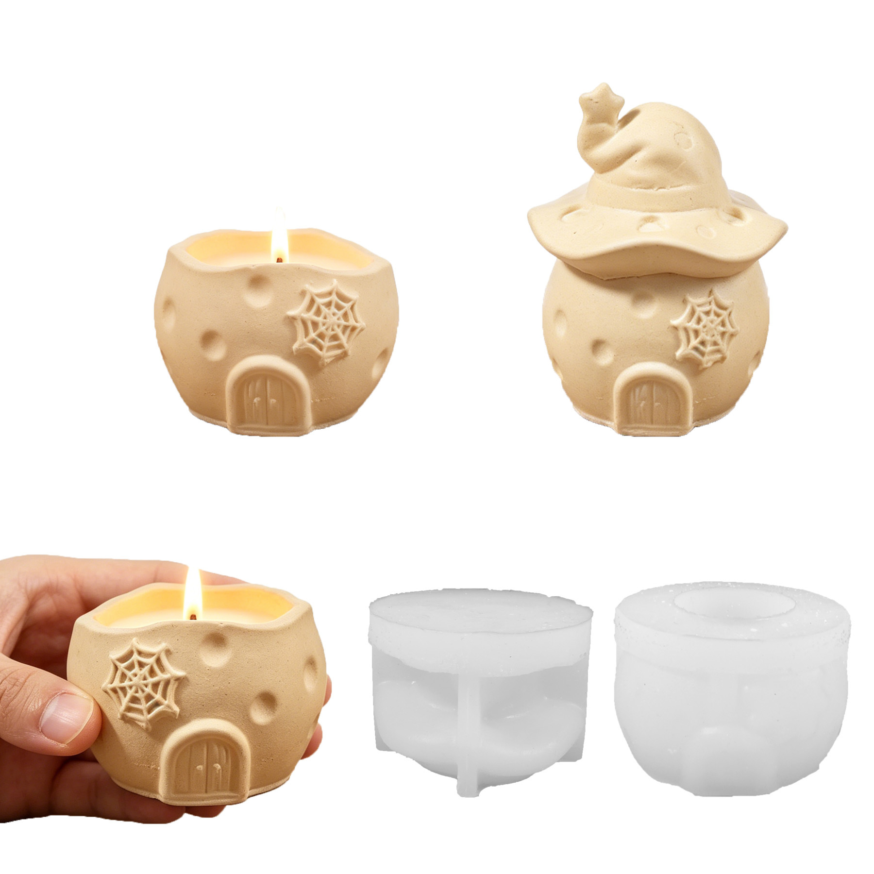 Halloween Wizard Pumpkin House - Ceramic Candle Vessel recension och pris