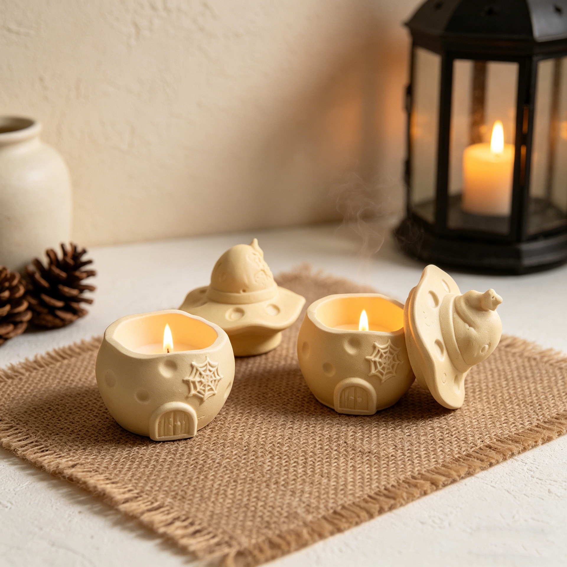 Halloween Wizard Pumpkin House - Ceramic Candle Vessel recension och pris