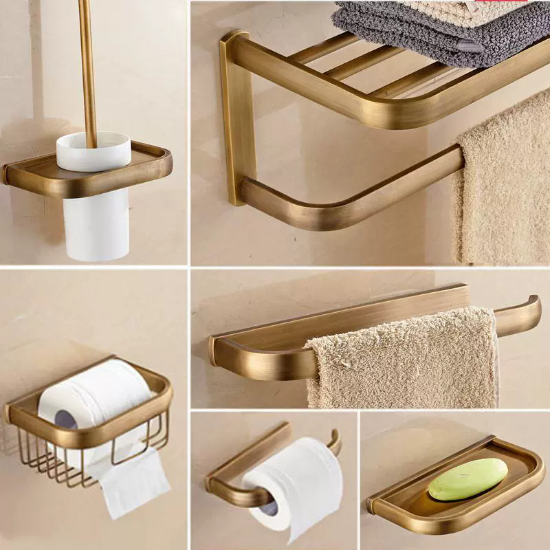 Brass Bathroom Accessories Set - Antique Brass Hook recension och pris