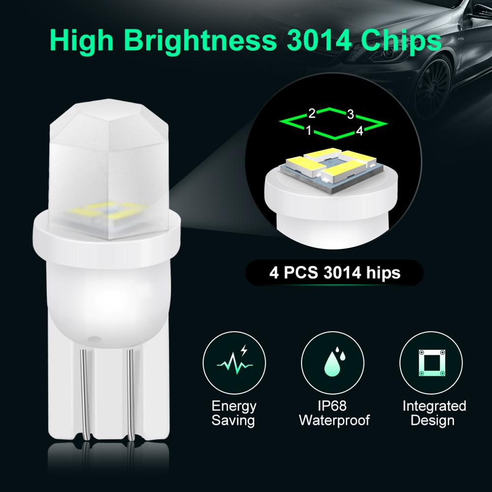 10Pcs Ceramic T10 W5W LED Bulb - Interior Design Elements recension och pris
