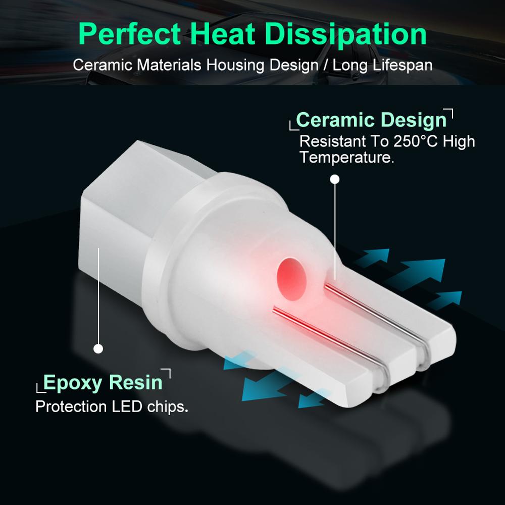 10Pcs Ceramic T10 W5W LED Bulb - Interior Design Elements recension och pris