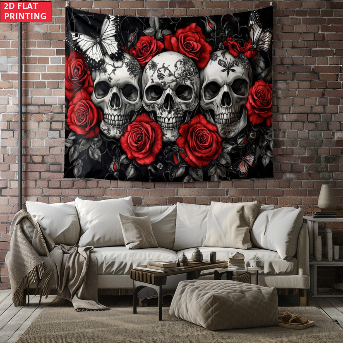 unframed Skull and Roses Gothi - Interior Design Home recension och pris