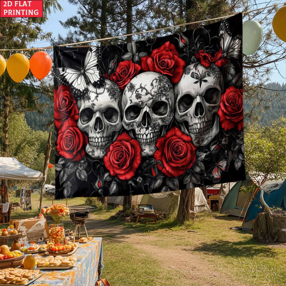 unframed Skull and Roses Gothi - Interior Design Home recension och pris