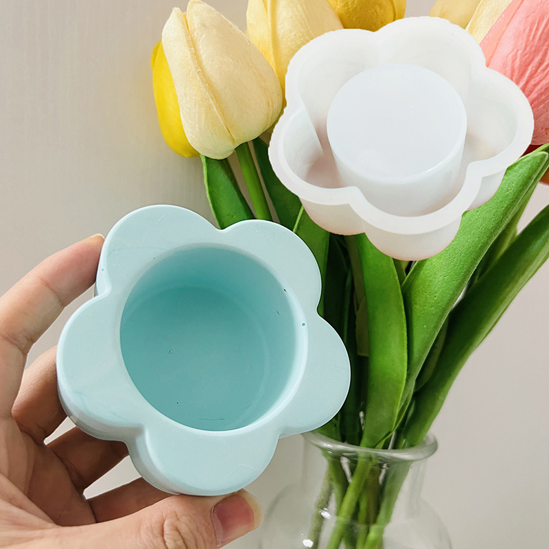 Flower Candle Cup Cement Mold  - Ceramic Candle Vessel recension och pris
