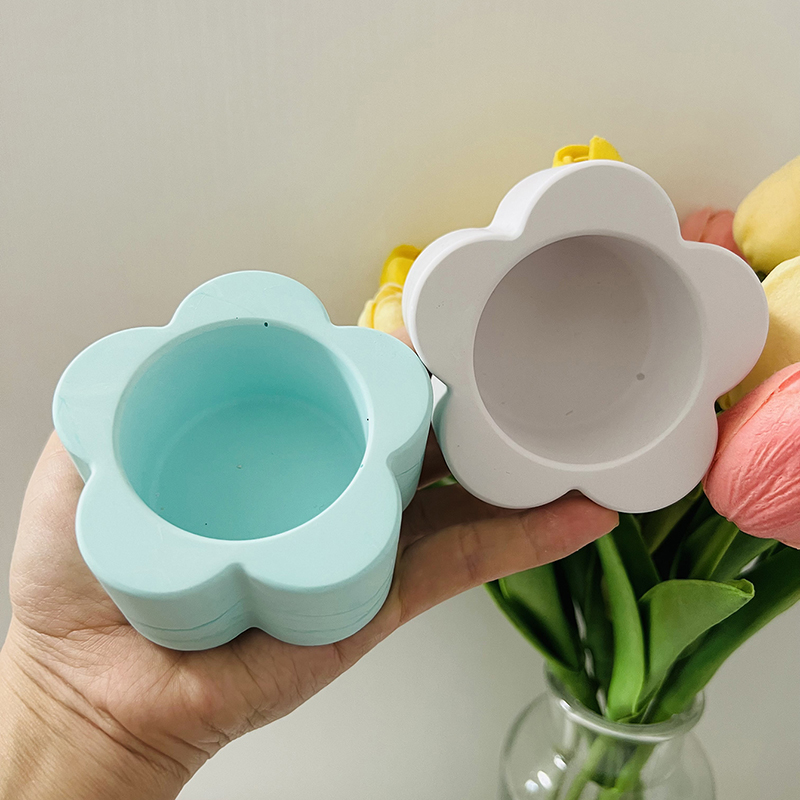 Flower Candle Cup Cement Mold  - Ceramic Candle Vessel recension och pris