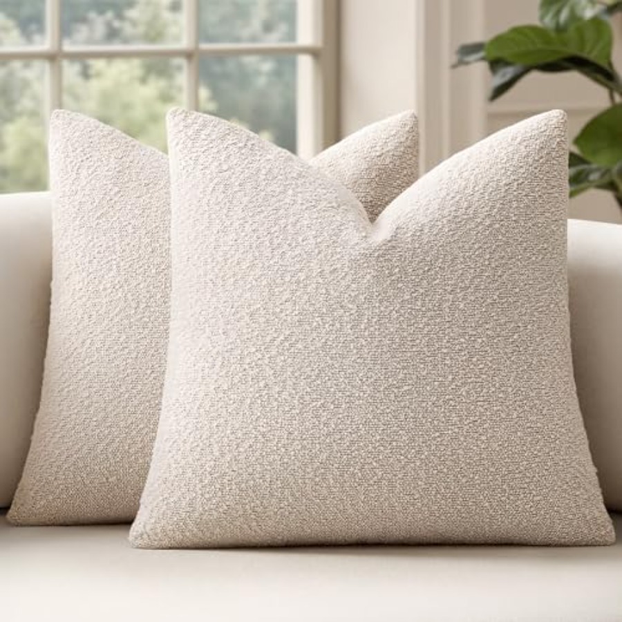 20x20 Inch Decorative Pillow C - Textured Throw Natural recension och pris