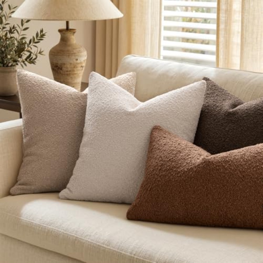 20x20 Inch Decorative Pillow C - Textured Throw Natural recension och pris