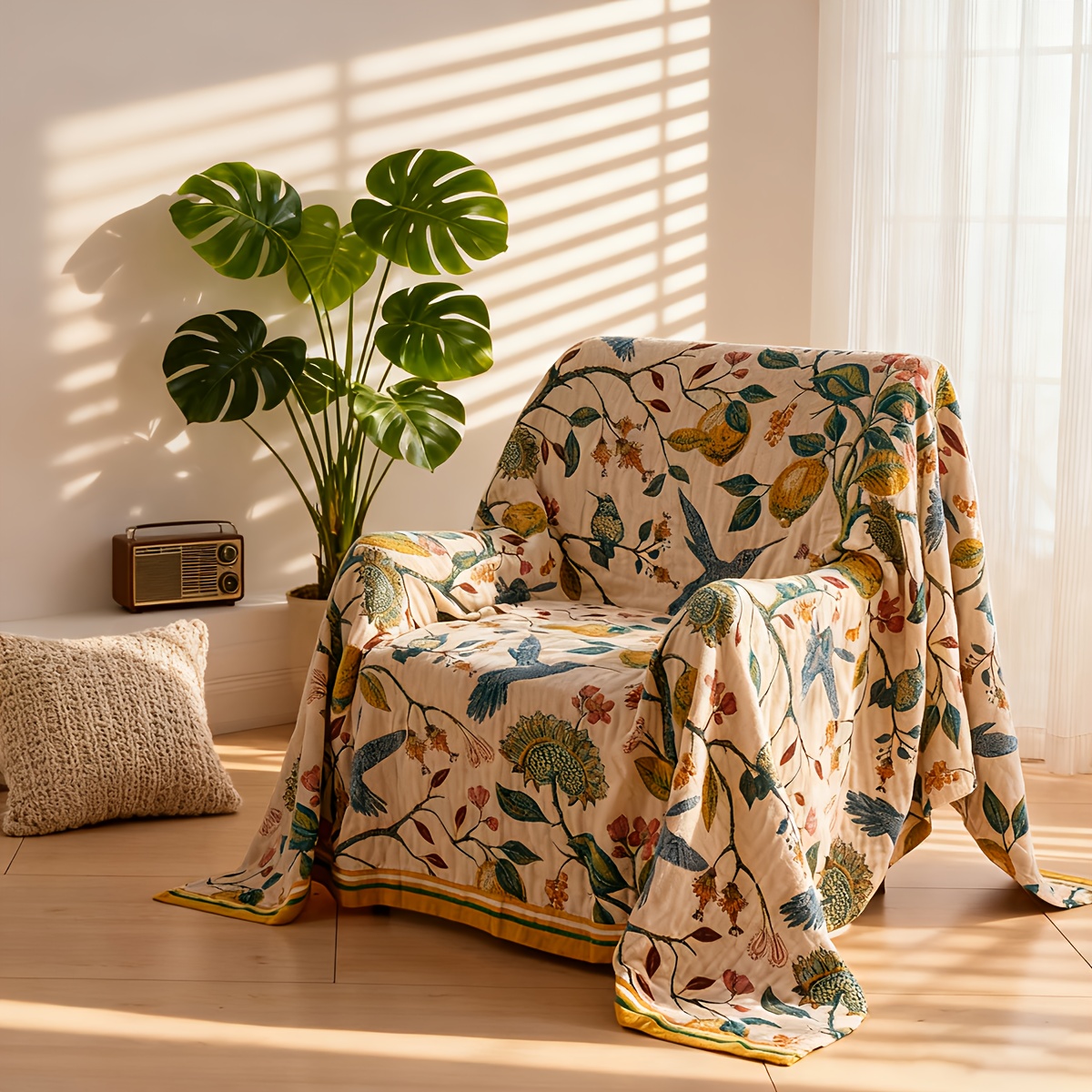 Boho Cotton Throw Blanket – So - Textured Throw Natural recension och pris