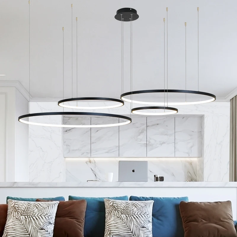 Modern LED Circle Rings Chande - Interior Design Remote recension och pris