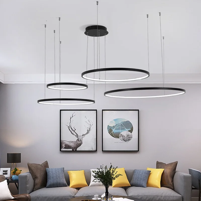 Modern LED Circle Rings Chande - Interior Design Remote recension och pris