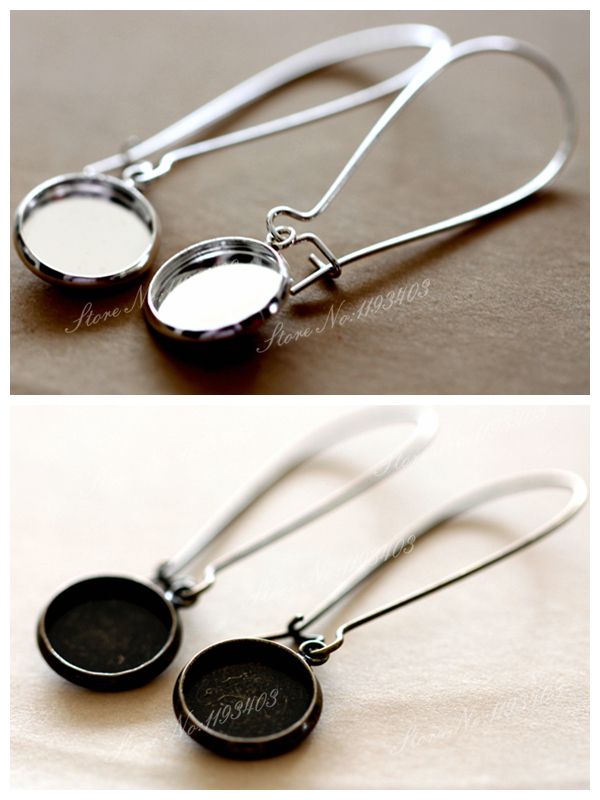 12mm 16mm Round Earring Hooks  - Antique Brass Hook recension och pris