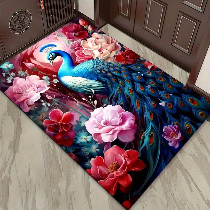 Peacock and Flowers 3D Rug for - Interior Design Elements recension och pris