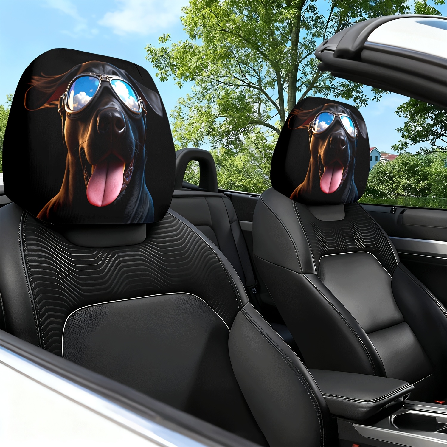 2pcs Car Headrest Cover Dog Gl - Interior Design Course recension och pris
