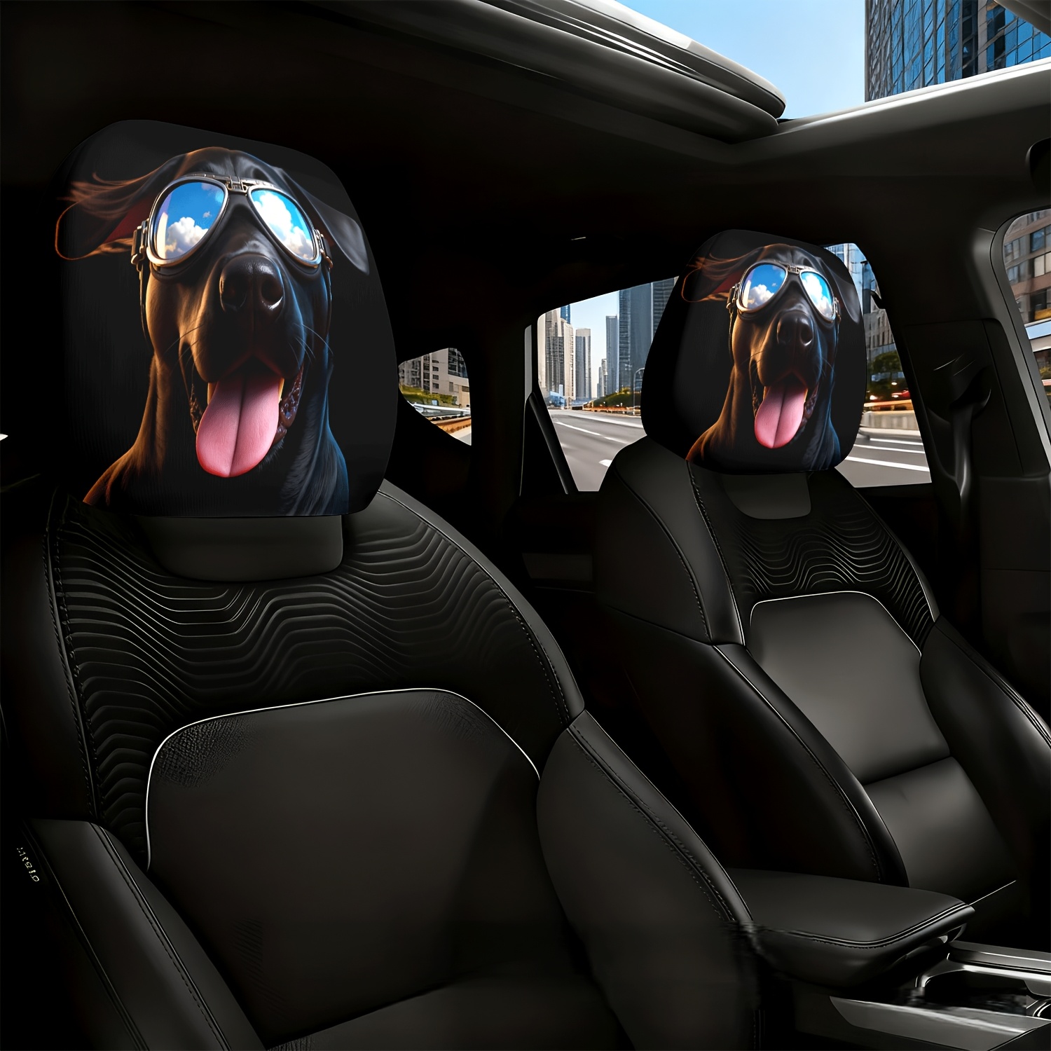 2pcs Car Headrest Cover Dog Gl - Interior Design Course recension och pris