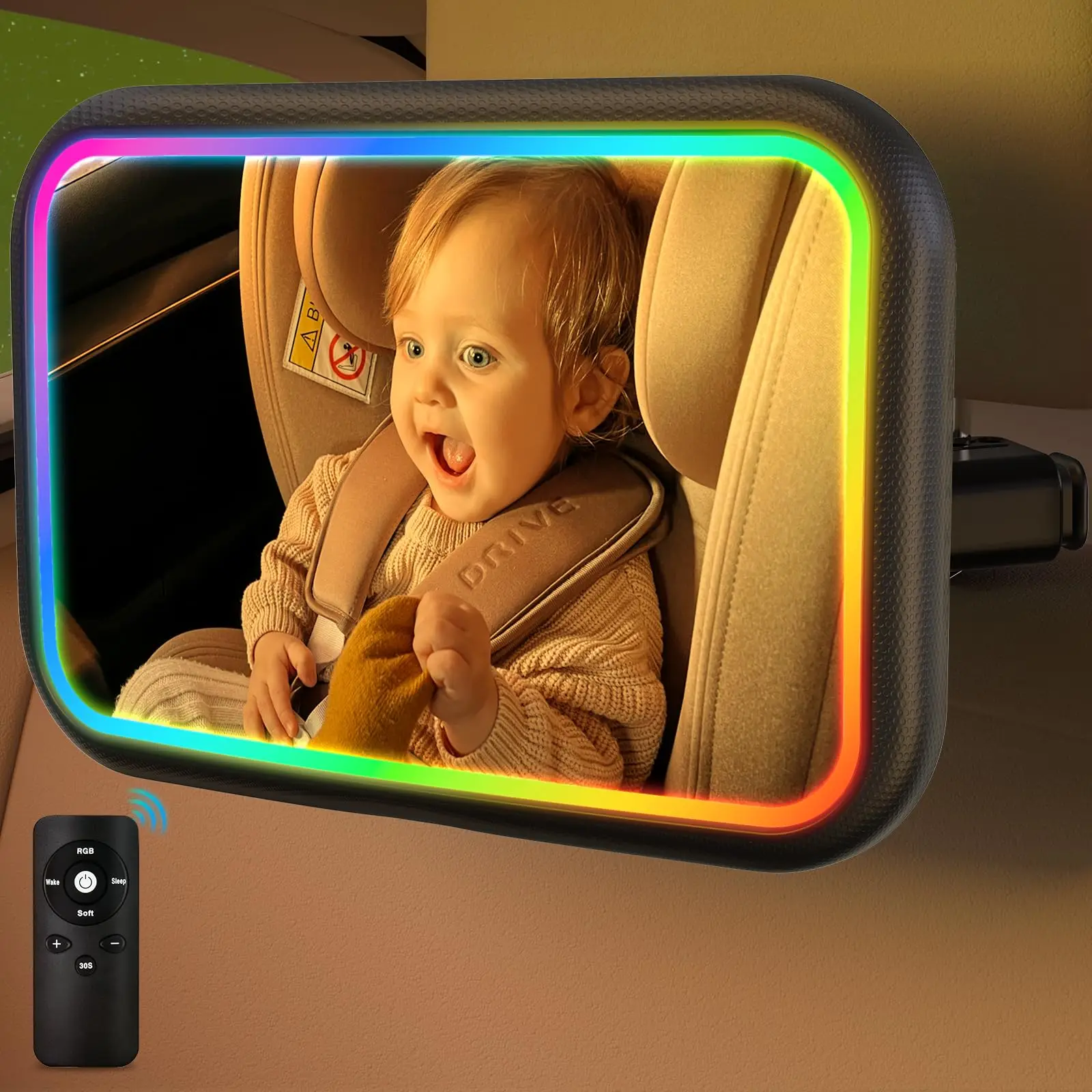 Baby Car Mirror with Light, 7  - Interior Design Remote recension och pris