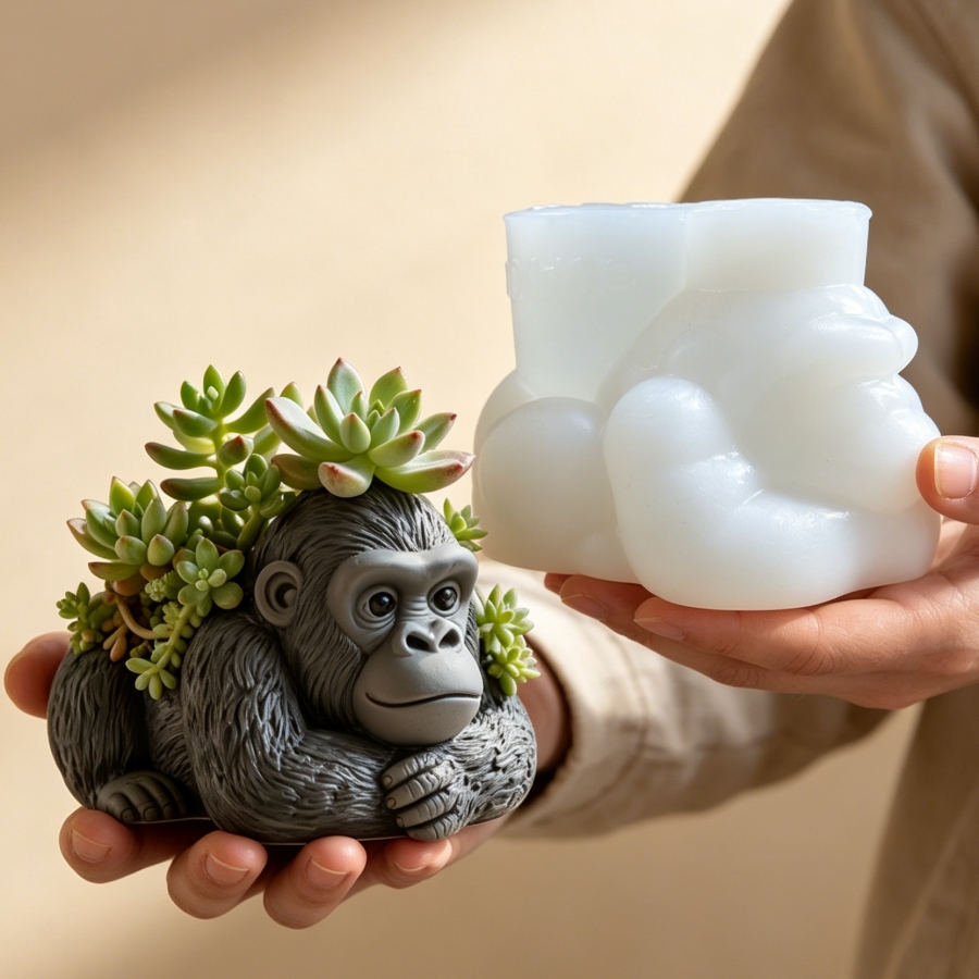 Lying nest gorilla succulent p - Ceramic Candle Vessel recension och pris