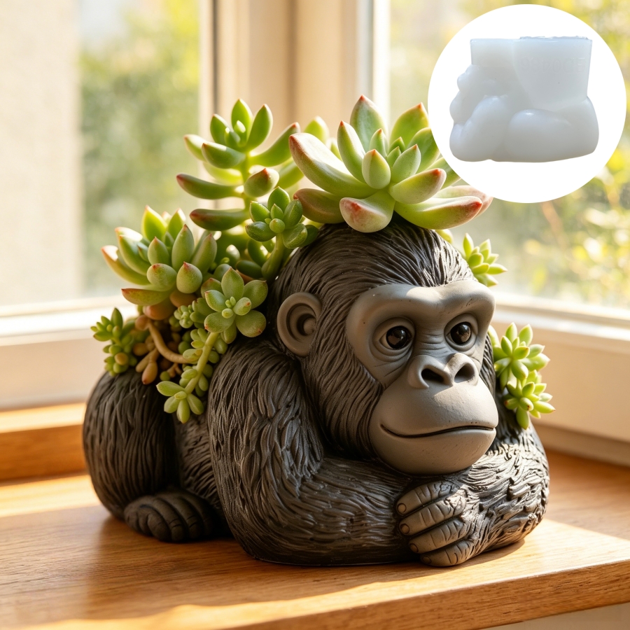 Lying nest gorilla succulent p - Ceramic Candle Vessel recension och pris