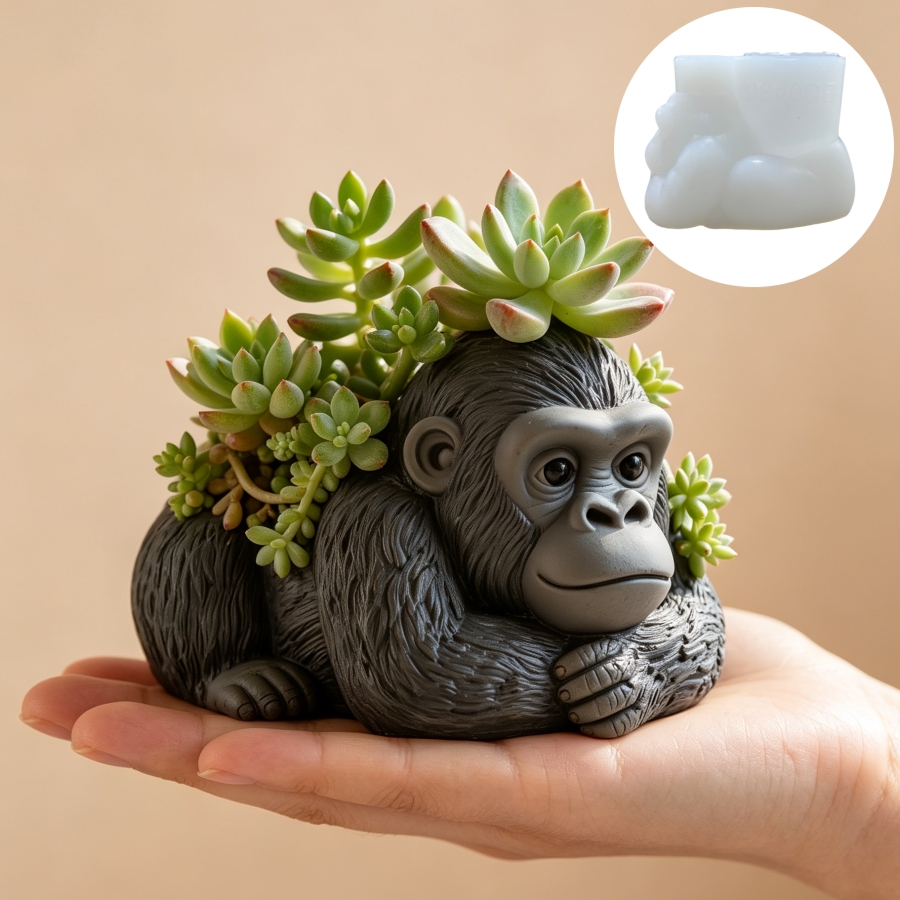 Lying nest gorilla succulent p - Ceramic Candle Vessel recension och pris