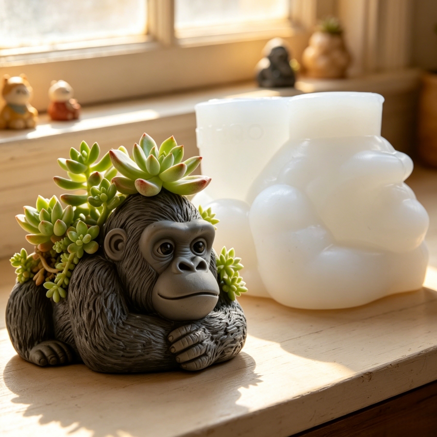 Lying nest gorilla succulent p - Ceramic Candle Vessel recension och pris