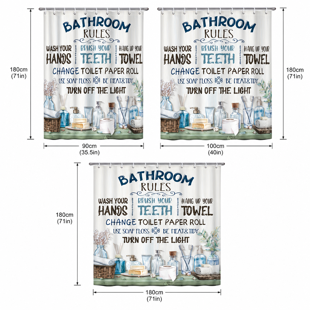 Bathroom Rules Shower Curtain  - Interior Design Rules recension och pris