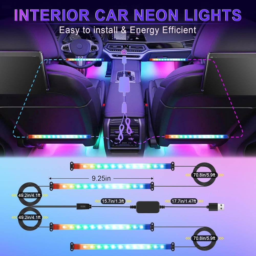 RGB Car Interior Lights with A - Interior Design Apps recension och pris