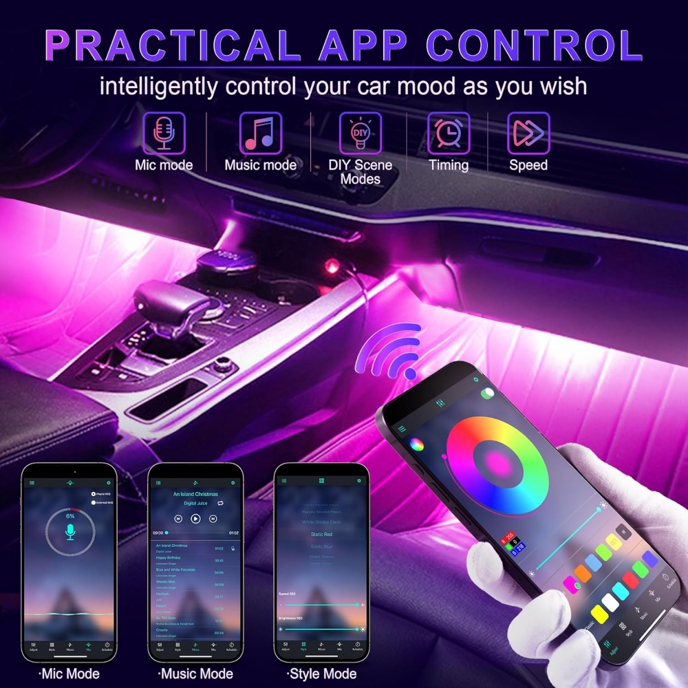 RGB Car Interior Lights with A - Interior Design Apps recension och pris