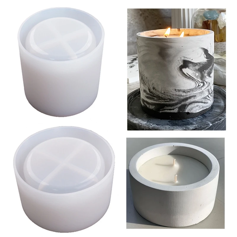 3 Sizes Round Cement Concrete  - Ceramic Candle Vessel recension och pris