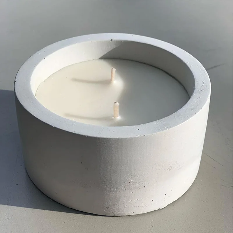 3 Sizes Round Cement Concrete  - Ceramic Candle Vessel recension och pris